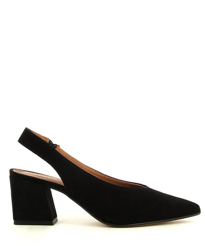 Black Suede Block Heel Slingback Heels by Christian Di Riccio - this style runs true to size. 
